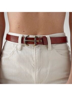 GAP Vintage Anchor Nautical leather belt LG
